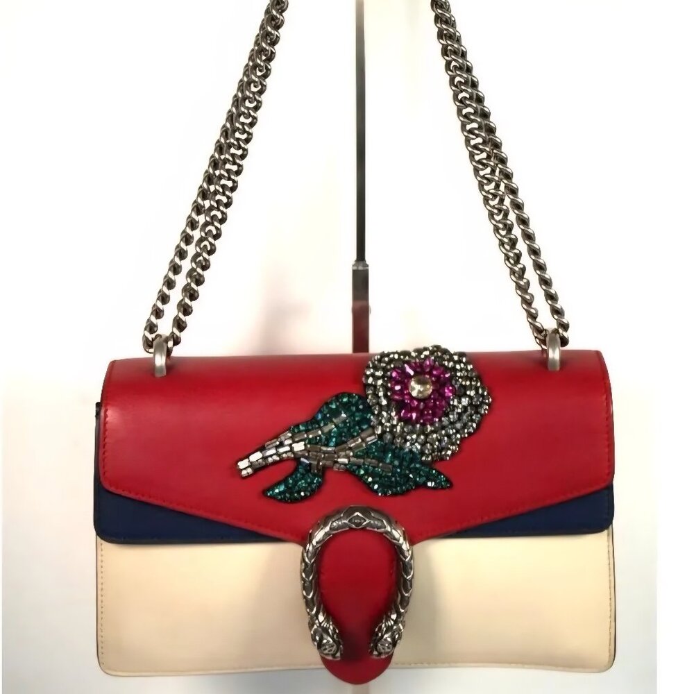 Gucci Azalea Calfskin Limited Ed Crystal Embellished Medium ionysus Shoulder Bag